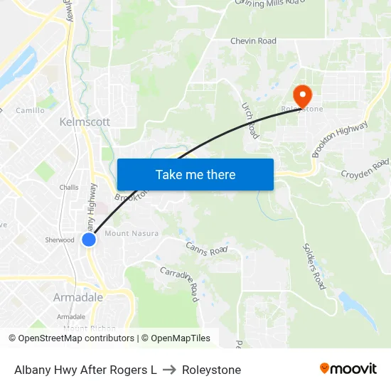 Albany Hwy After Rogers L to Roleystone map