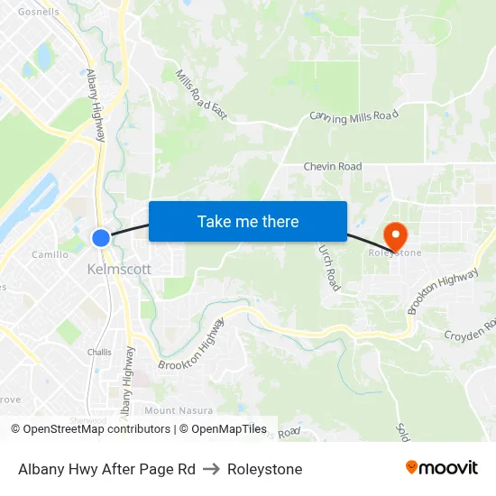 Albany Hwy After Page Rd to Roleystone map