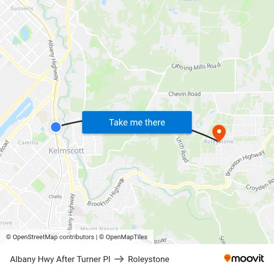 Albany Hwy After Turner Pl to Roleystone map