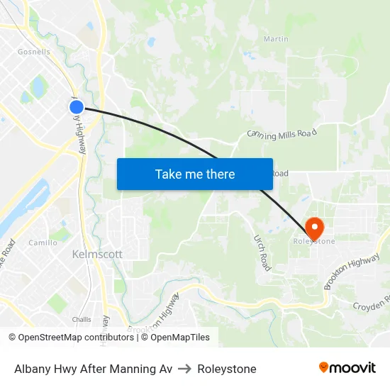 Albany Hwy After Manning Av to Roleystone map