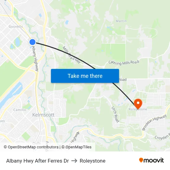Albany Hwy After Ferres Dr to Roleystone map