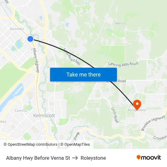 Albany Hwy Before Verna St to Roleystone map
