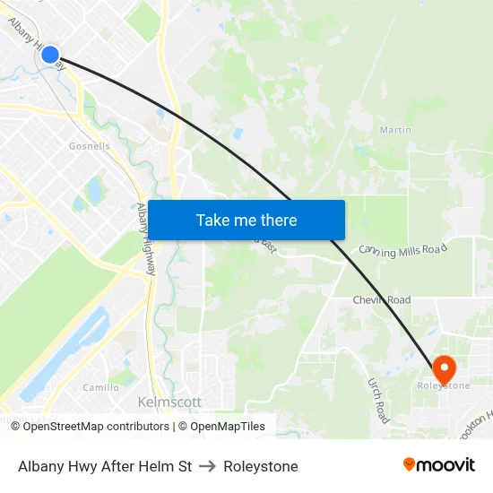 Albany Hwy After Helm St to Roleystone map