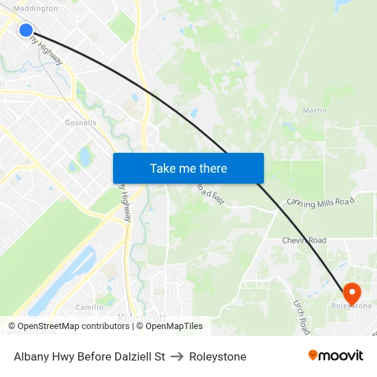 Albany Hwy Before Dalziell St to Roleystone map
