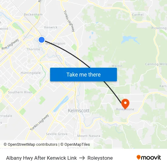 Albany Hwy After Kenwick Link to Roleystone map