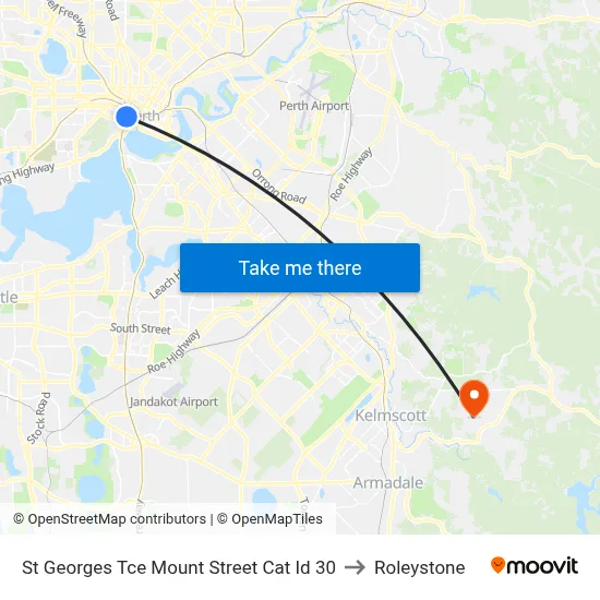 St Georges Tce Mount Street Cat Id 30 to Roleystone map