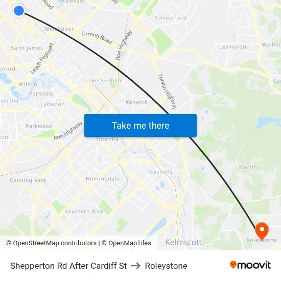 Shepperton Rd After Cardiff St to Roleystone map