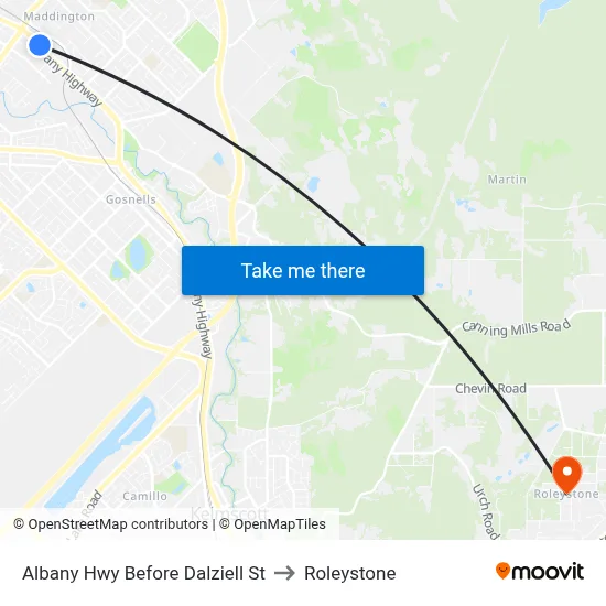 Albany Hwy Before Dalziell St to Roleystone map