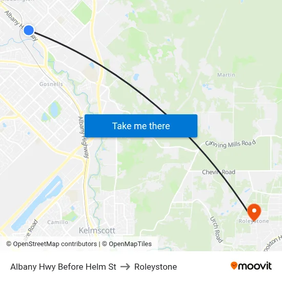 Albany Hwy Before Helm St to Roleystone map