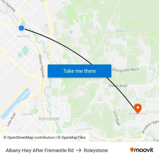 Albany Hwy After Fremantle Rd to Roleystone map
