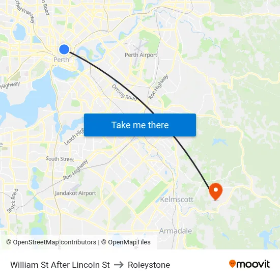 William St After Lincoln St to Roleystone map