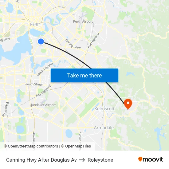Canning Hwy After Douglas Av to Roleystone map