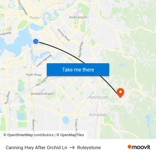Canning Hwy After Orchid Ln to Roleystone map