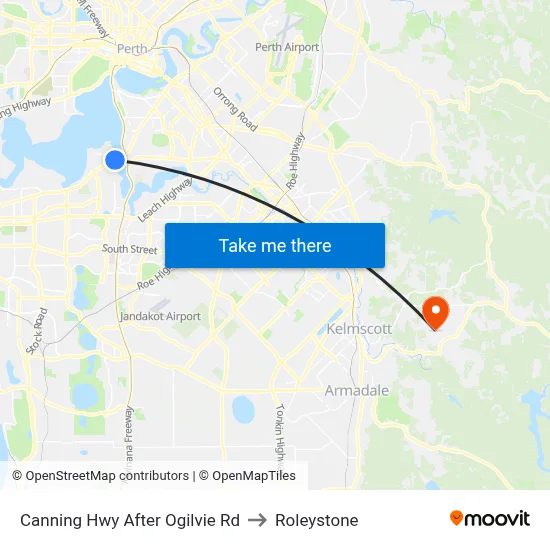 Canning Hwy After Ogilvie Rd to Roleystone map