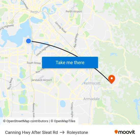 Canning Hwy After Sleat Rd to Roleystone map