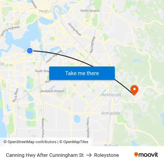 Canning Hwy After Cunningham St to Roleystone map
