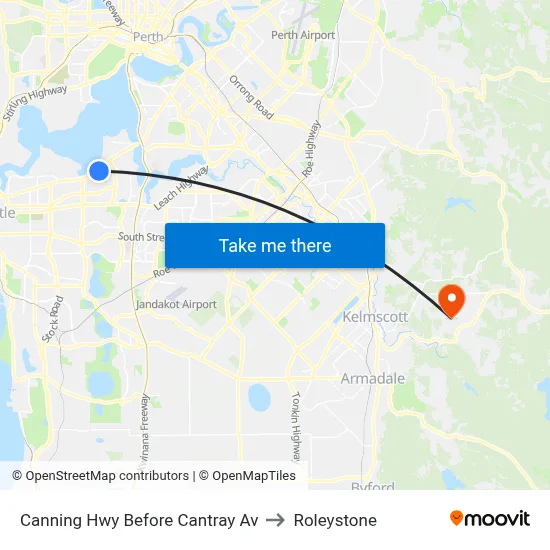Canning Hwy Before Cantray Av to Roleystone map