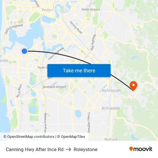 Canning Hwy After Ince Rd to Roleystone map
