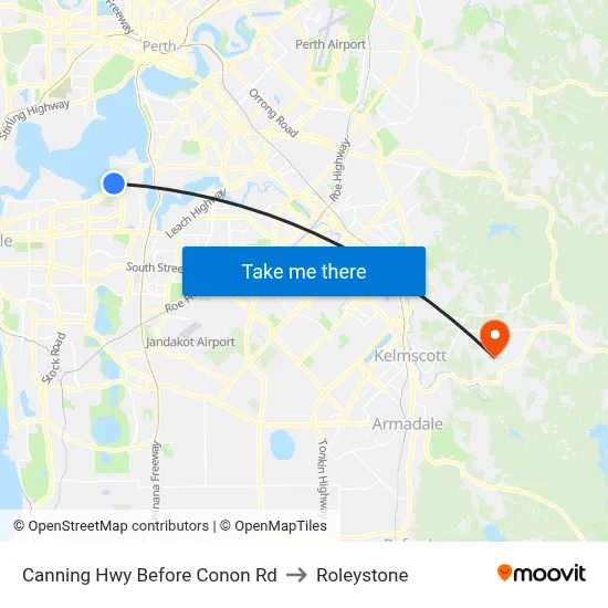 Canning Hwy Before Conon Rd to Roleystone map
