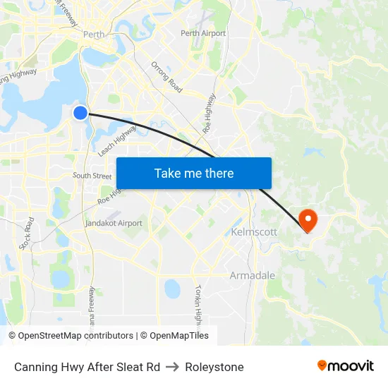 Canning Hwy After Sleat Rd to Roleystone map