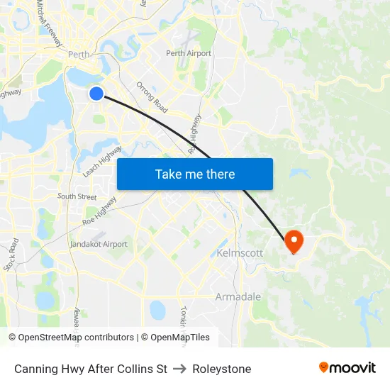 Canning Hwy After Collins St to Roleystone map
