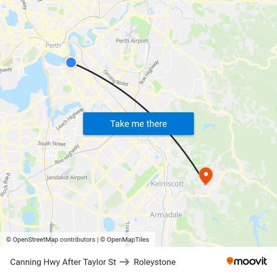 Canning Hwy After Taylor St to Roleystone map