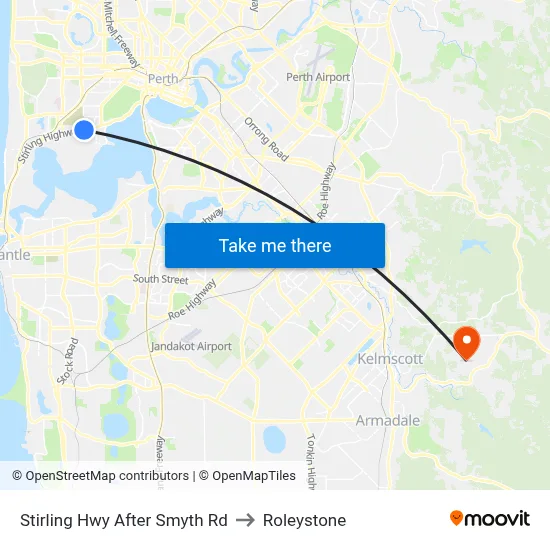 Stirling Hwy After Smyth Rd to Roleystone map
