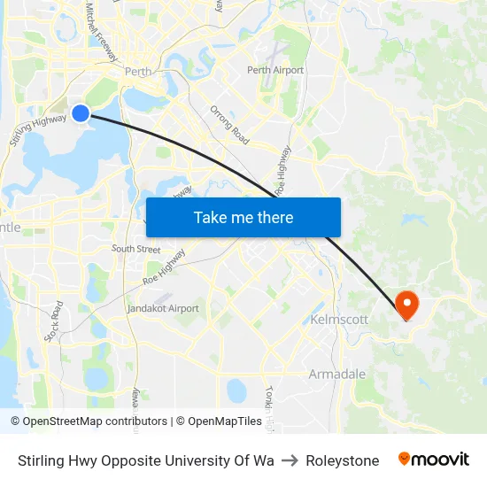 Stirling Hwy Opposite University Of Wa to Roleystone map