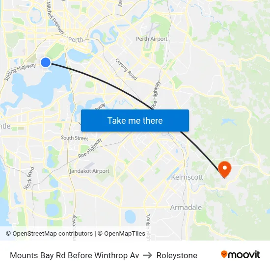 Mounts Bay Rd Before Winthrop Av to Roleystone map