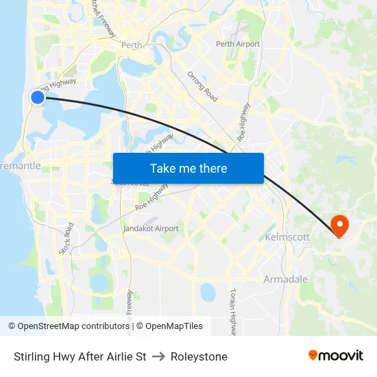 Stirling Hwy After Airlie St to Roleystone map