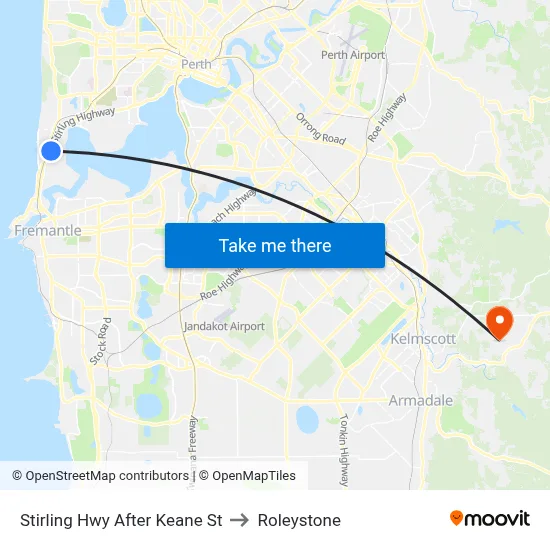 Stirling Hwy After Keane St to Roleystone map
