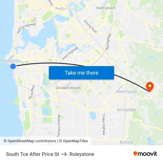 South Tce After Price St to Roleystone map