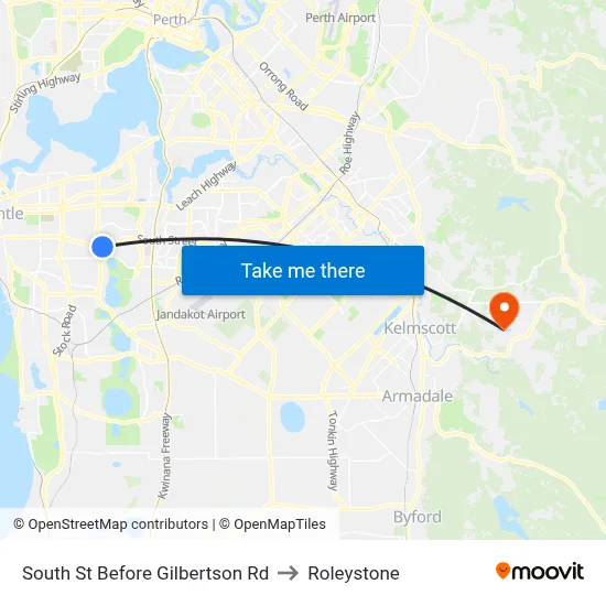 South St Before Gilbertson Rd to Roleystone map