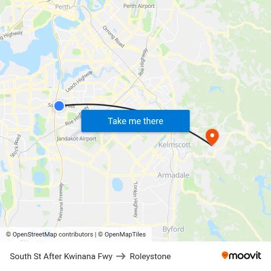 South St After Kwinana Fwy to Roleystone map