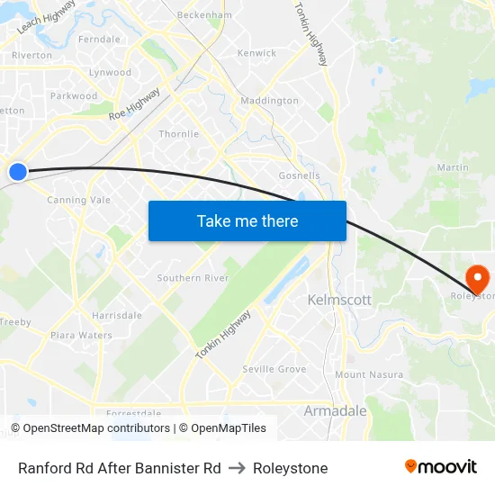 Ranford Rd After Bannister Rd to Roleystone map