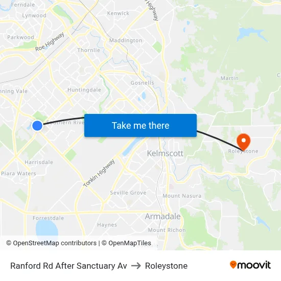Ranford Rd After Sanctuary Av to Roleystone map