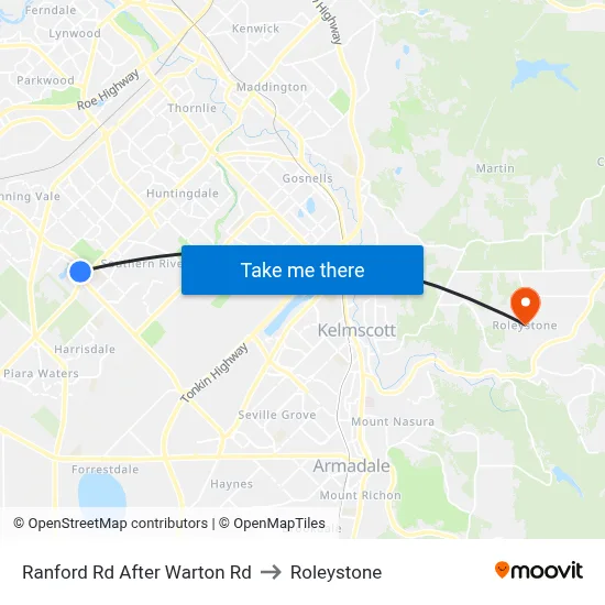 Ranford Rd After Warton Rd to Roleystone map