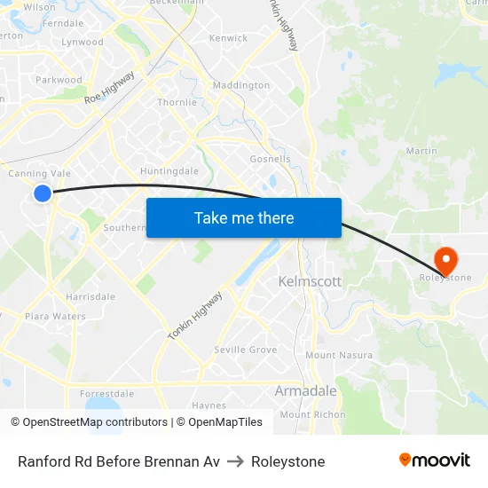Ranford Rd Before Brennan Av to Roleystone map