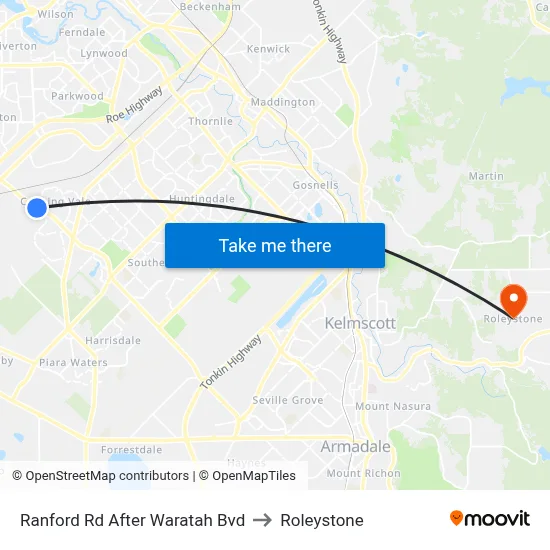 Ranford Rd After Waratah Bvd to Roleystone map