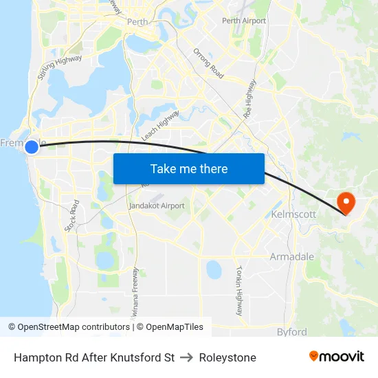 Hampton Rd After Knutsford St to Roleystone map