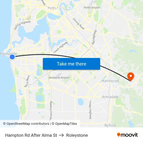 Hampton Rd After Alma St to Roleystone map