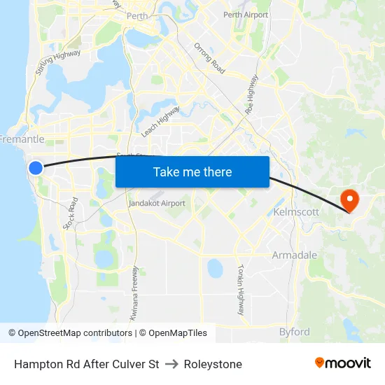 Hampton Rd After Culver St to Roleystone map