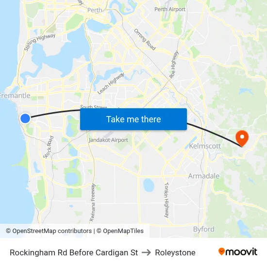 Rockingham Rd Before Cardigan St to Roleystone map
