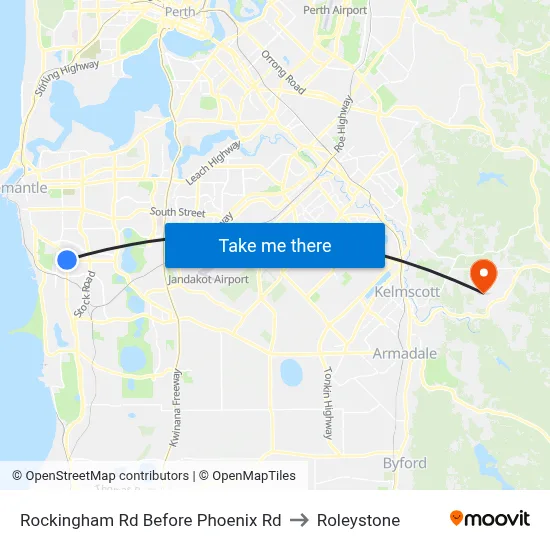 Rockingham Rd Before Phoenix Rd to Roleystone map