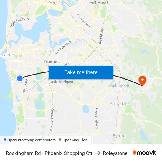 Rockingham Rd - Phoenix Shopping Ctr to Roleystone map