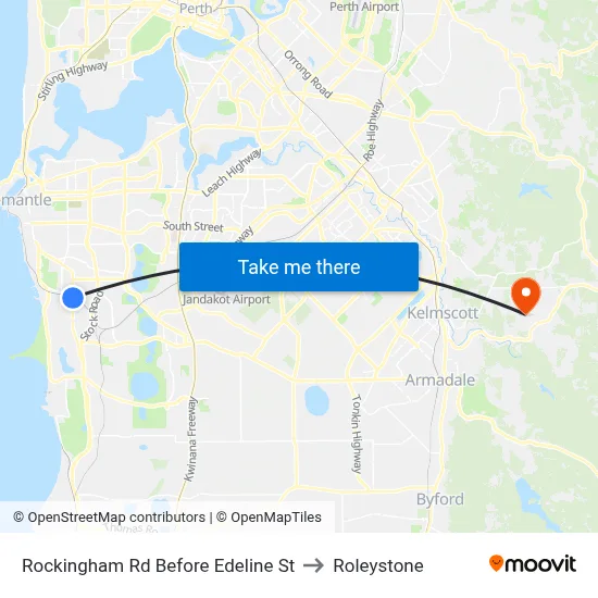 Rockingham Rd Before Edeline St to Roleystone map