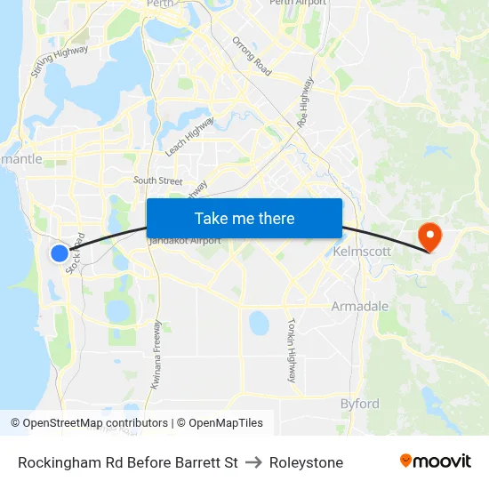 Rockingham Rd Before Barrett St to Roleystone map