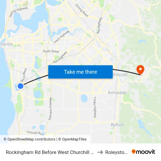 Rockingham Rd Before West Churchill Av to Roleystone map