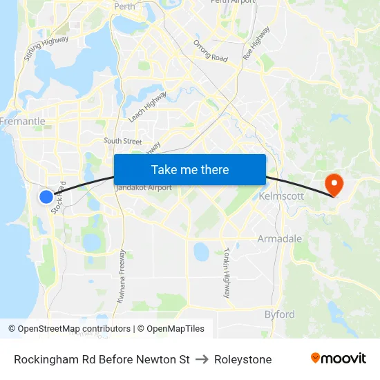 Rockingham Rd Before Newton St to Roleystone map