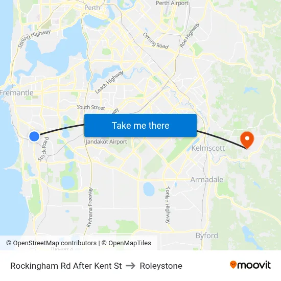 Rockingham Rd After Kent St to Roleystone map